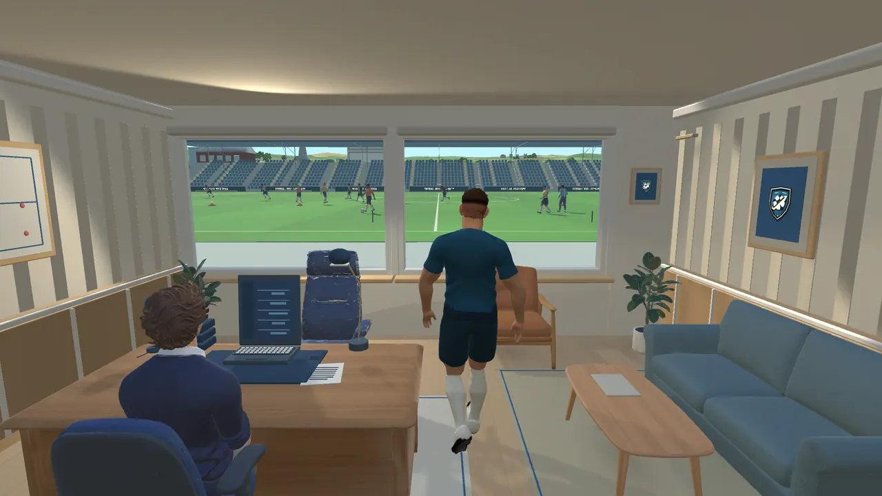 A player visits the owner's office